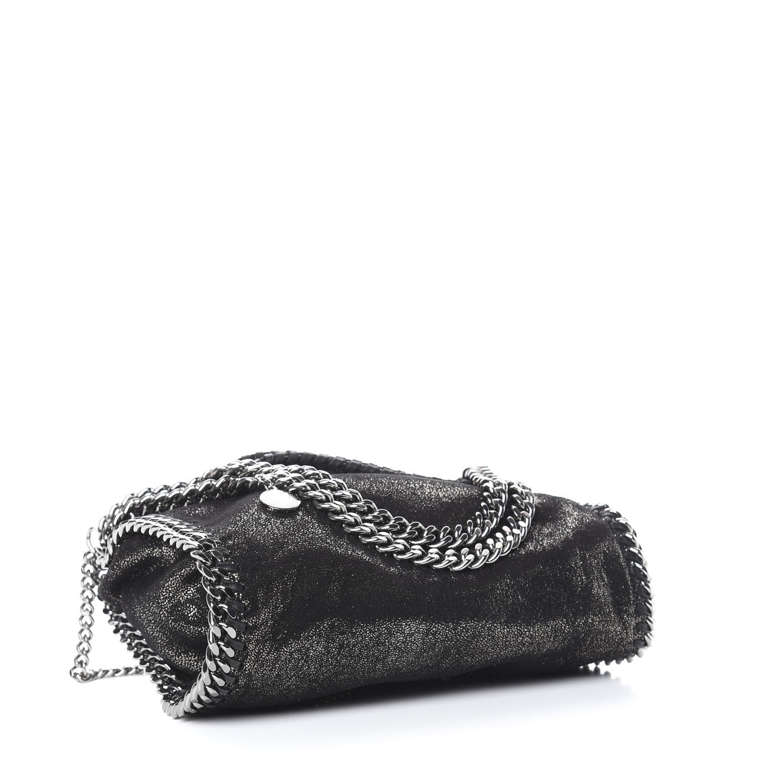 Stella McCartney Chamois Shiny Dotted Mini Falabella Crossbody Ruthenium 3 of 9