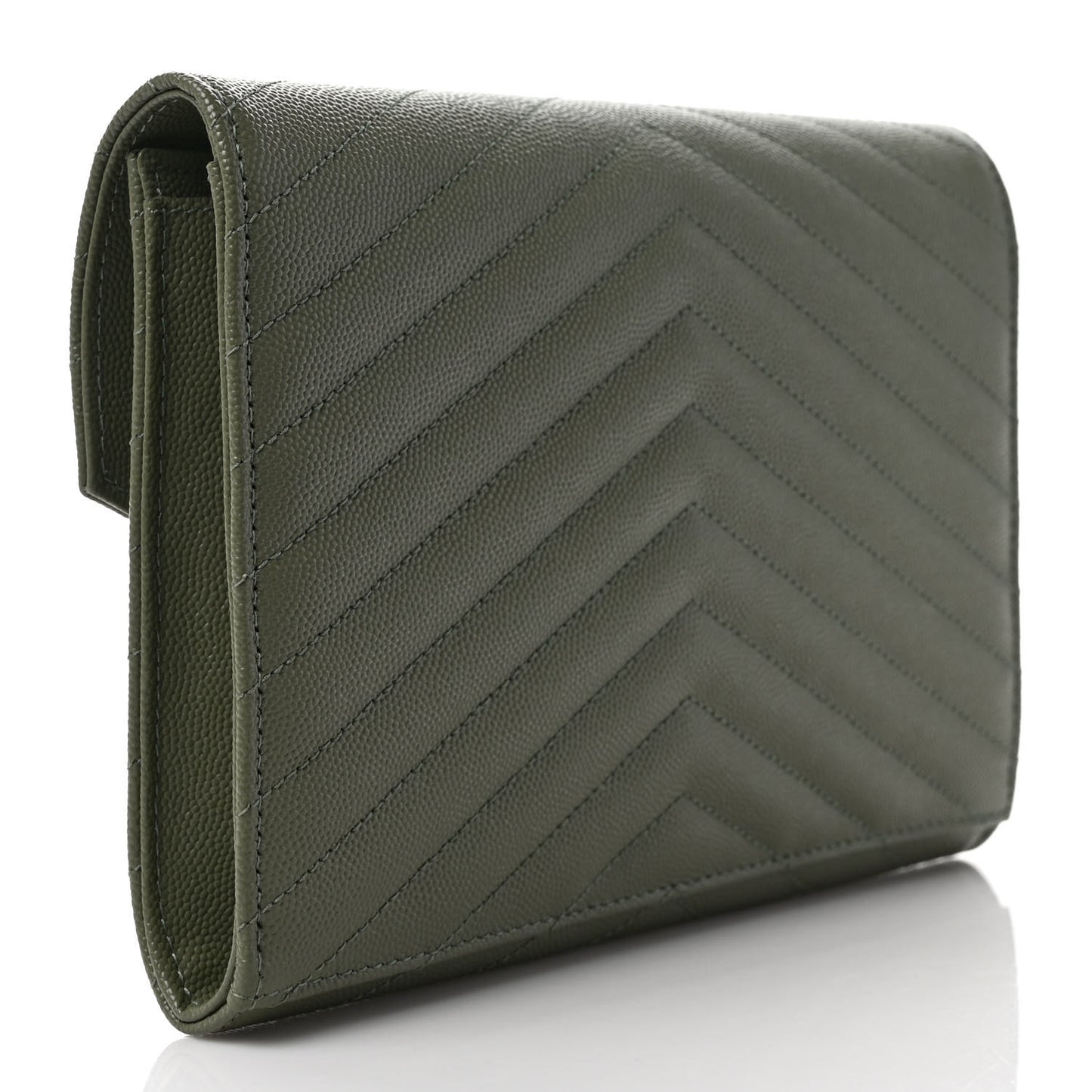 Grain De Poudre Matelasse Chevron Monogram Envelope Clutch Light Sage