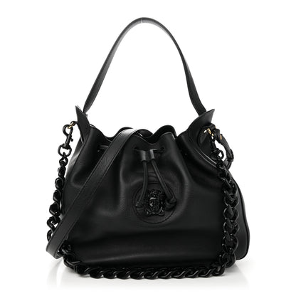 Versace Grained Calfskin La Medusa Bucket Bag Black 1 of 9