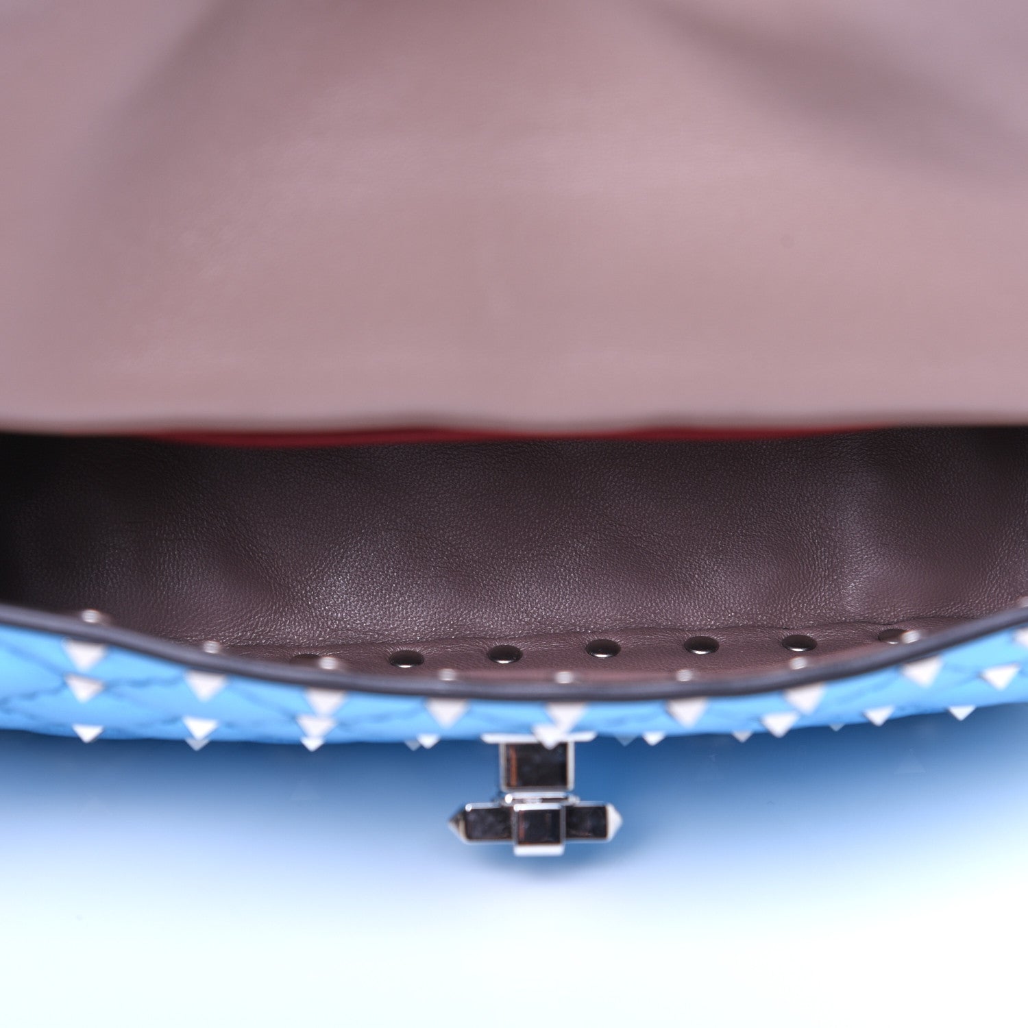 Valentino Garavani Metallic Nappa Small Rockstud Spike Shoulder Bag Cerulean 5 of 15