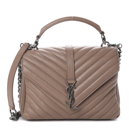 Saint Laurent Sheepskin Matelasse Chevron Monogram Medium College Bag Fard 1 of 8