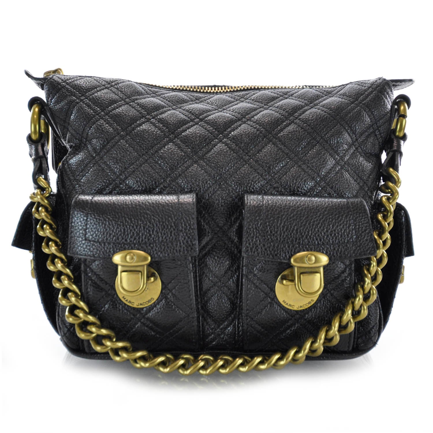 Marc Jacobs Leather Quilted Multipocket Hobo Black 1 of 8