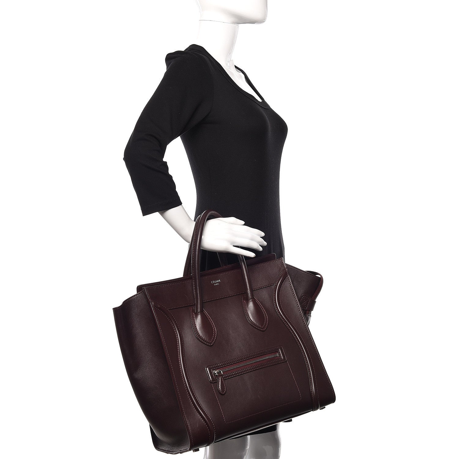 Celine Smooth Calfskin Mini Luggage Burgundy 2 of 9
