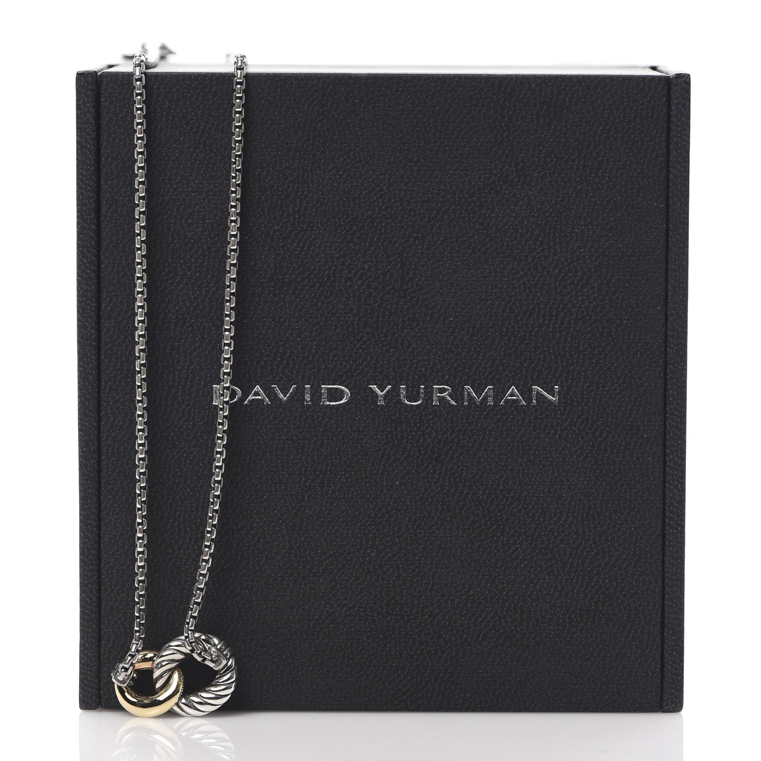 David Yurman Sterling Silver 18K Yellow Gold Belmont Pendant Necklace 6 of 6