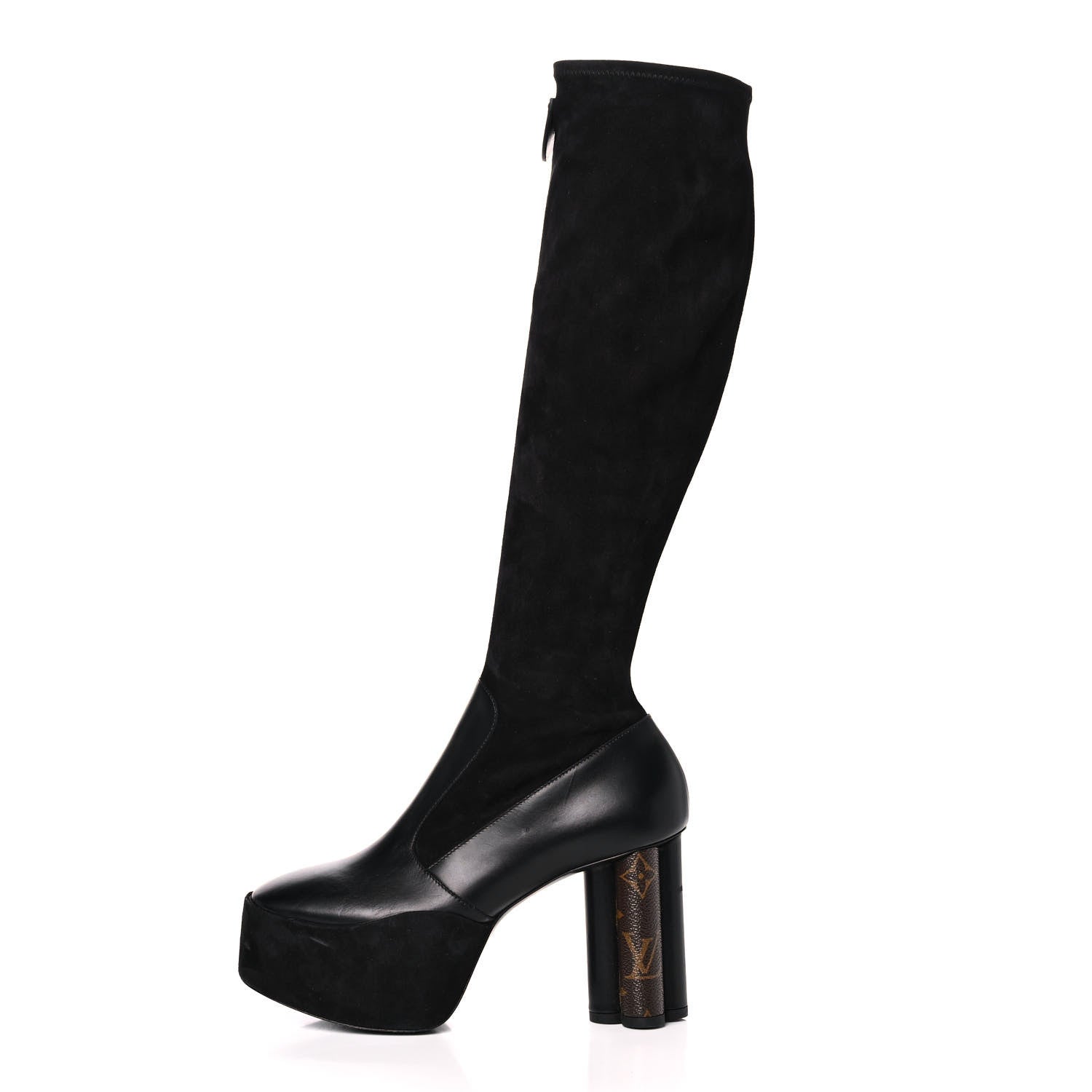 Louis Vuitton Suede Podium Platform High Boots 37 Black 1 of 9