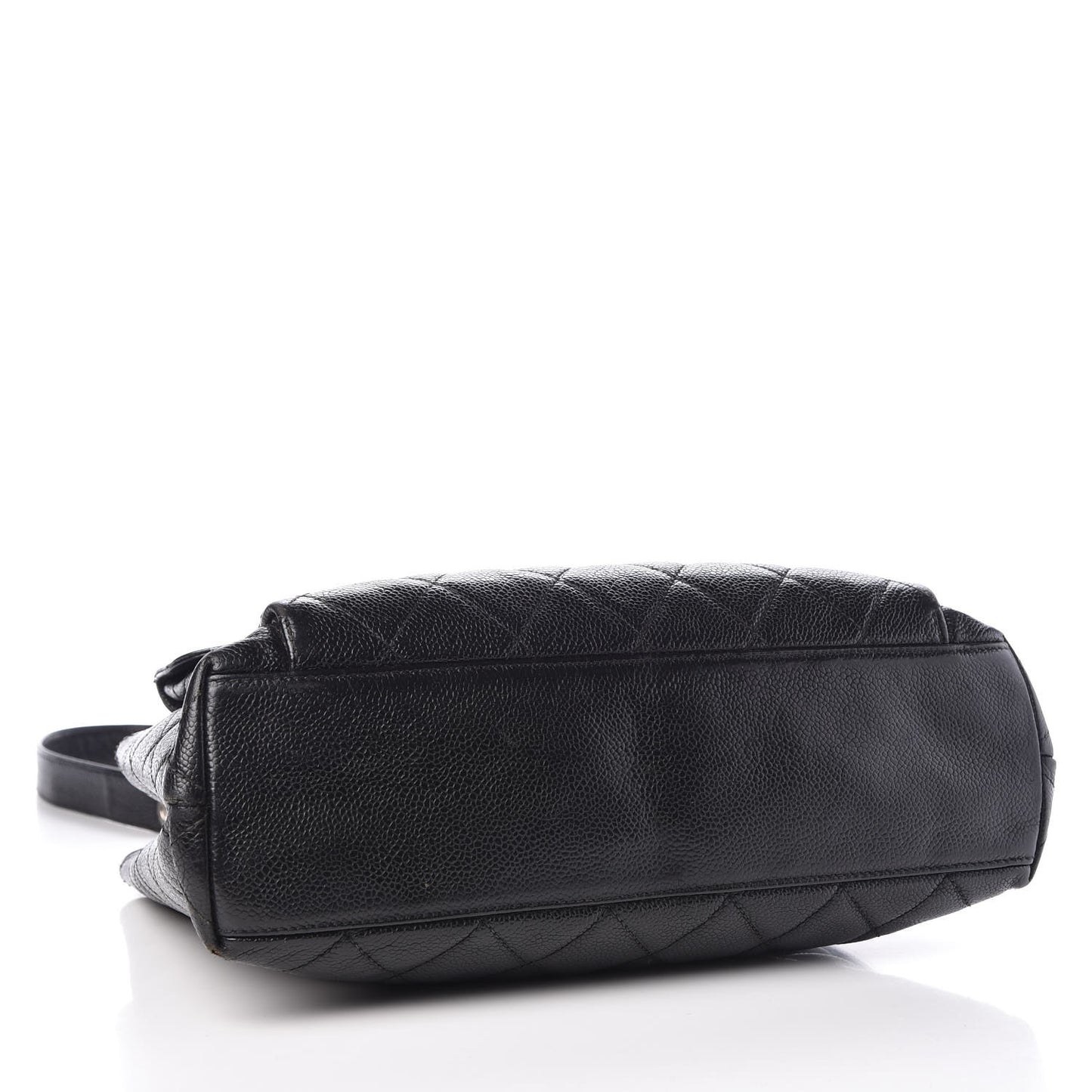 Caviar Quilted Flap Shoulder Bag Black