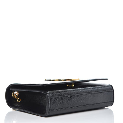Saint Laurent Grain De Poudre Small Monogram Kate Satchel Black 4 of 12
