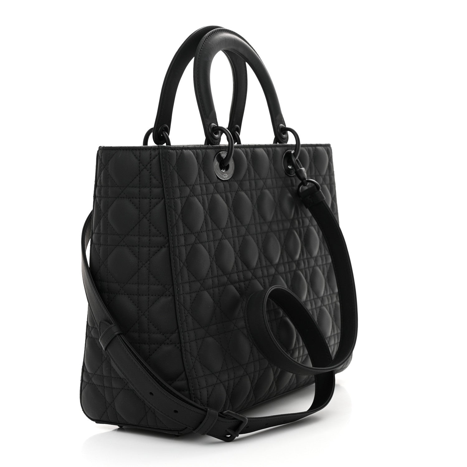 Christian Dior Ultra Matte Calfskin Cannage Large Lady Dior Black 3 of 12