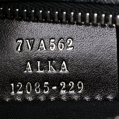 Fendi Glazed Fabric Vitello Liberty Century Logo FF 1974 Diagonal Belt Bag Black Sunflower 7 of 9