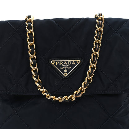 Prada Nylon Tessuto Impuntu Quilted Flap Shoulder Bag Blue 7 of 11