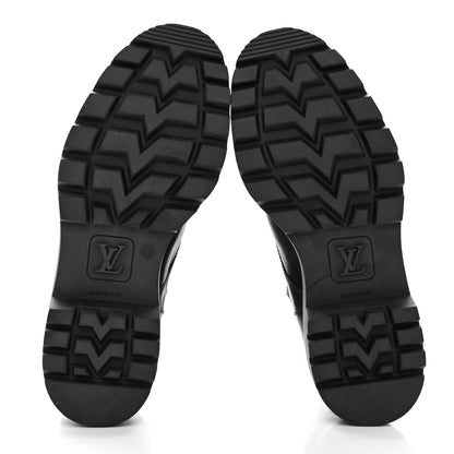 Louis Vuitton Calfskin Monogram Territory Flat Ranger Boots 36 Black 6 of 14