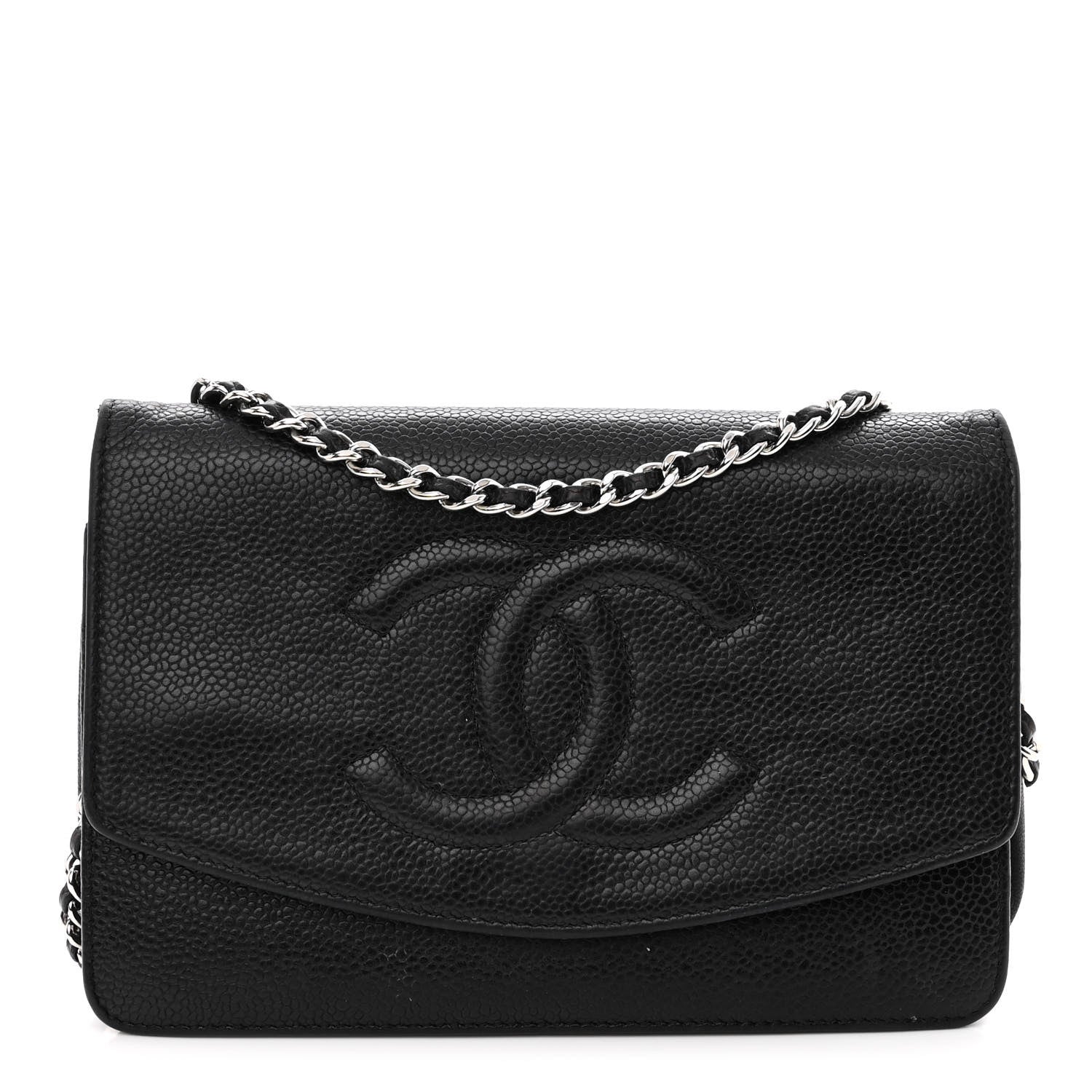 Chanel Caviar Timeless CC Wallet On Chain WOC Black 1 of 11