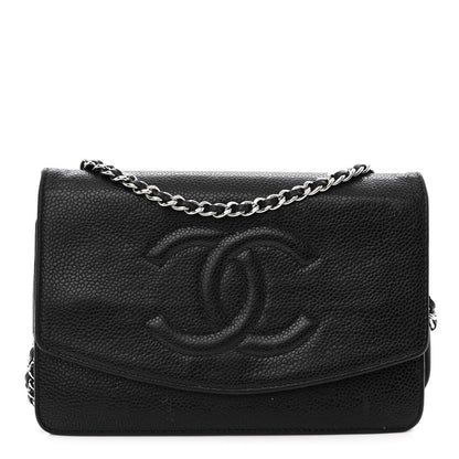 Chanel Caviar Timeless CC Wallet On Chain WOC Black 1 of 11
