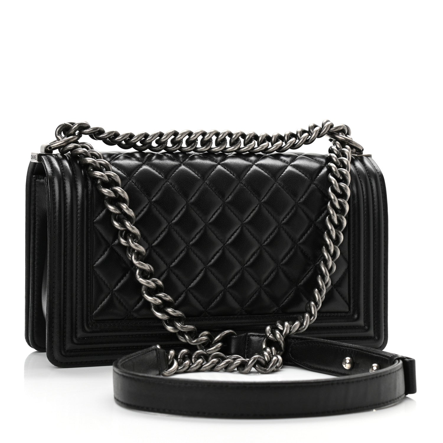 Chanel Lambskin Quilted Medium Boy Flap Black 3 of 8