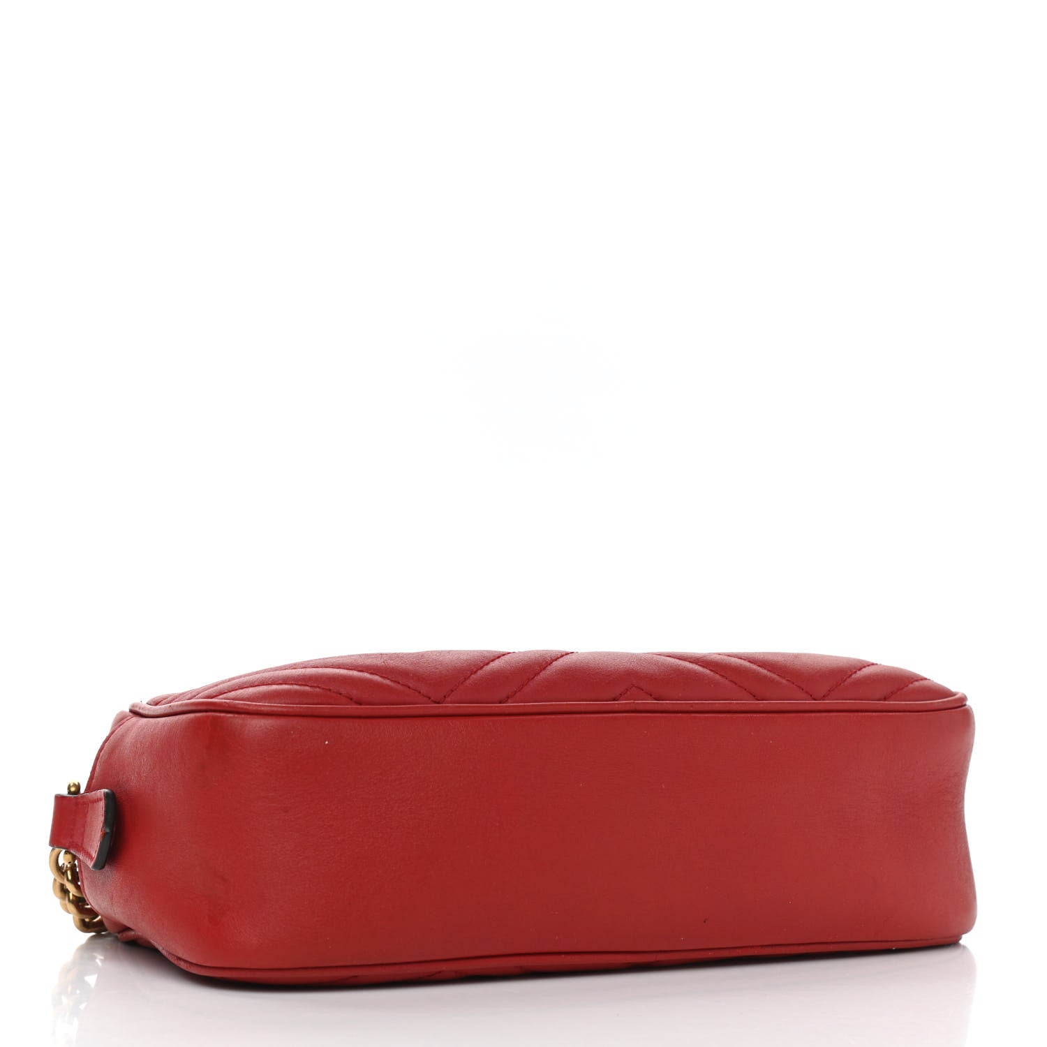 Gucci Calfskin Matelasse Small GG Marmont Chain Shoulder Bag Hibiscus Red 4 of 16