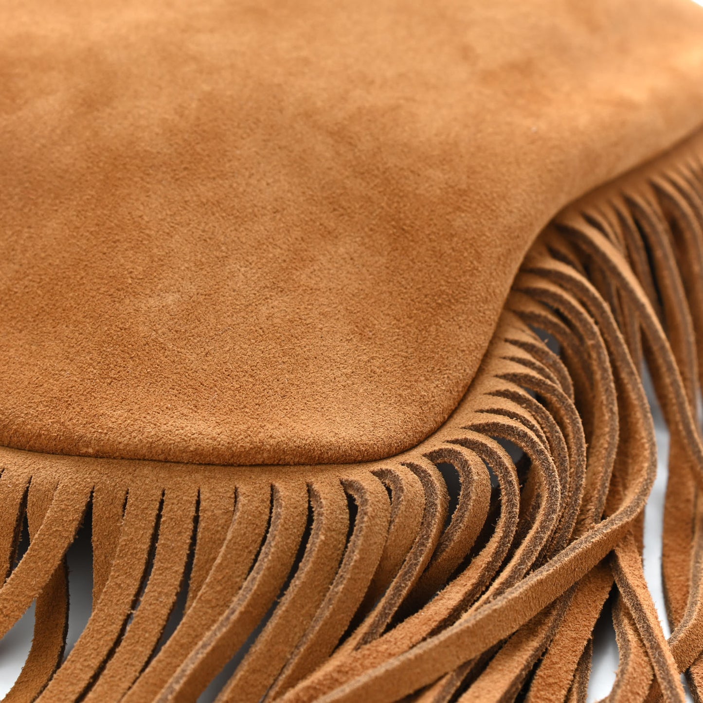 Suede Fringe Flat Anita Crossbody Bag Light Ocre