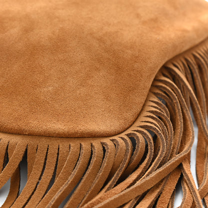 Saint Laurent Suede Fringe Flat Anita Crossbody Bag Light Ocre 7 of 8