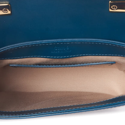 Chloe Shiny Calfskin Suede Mini C Double Carry Blue 6 of 7