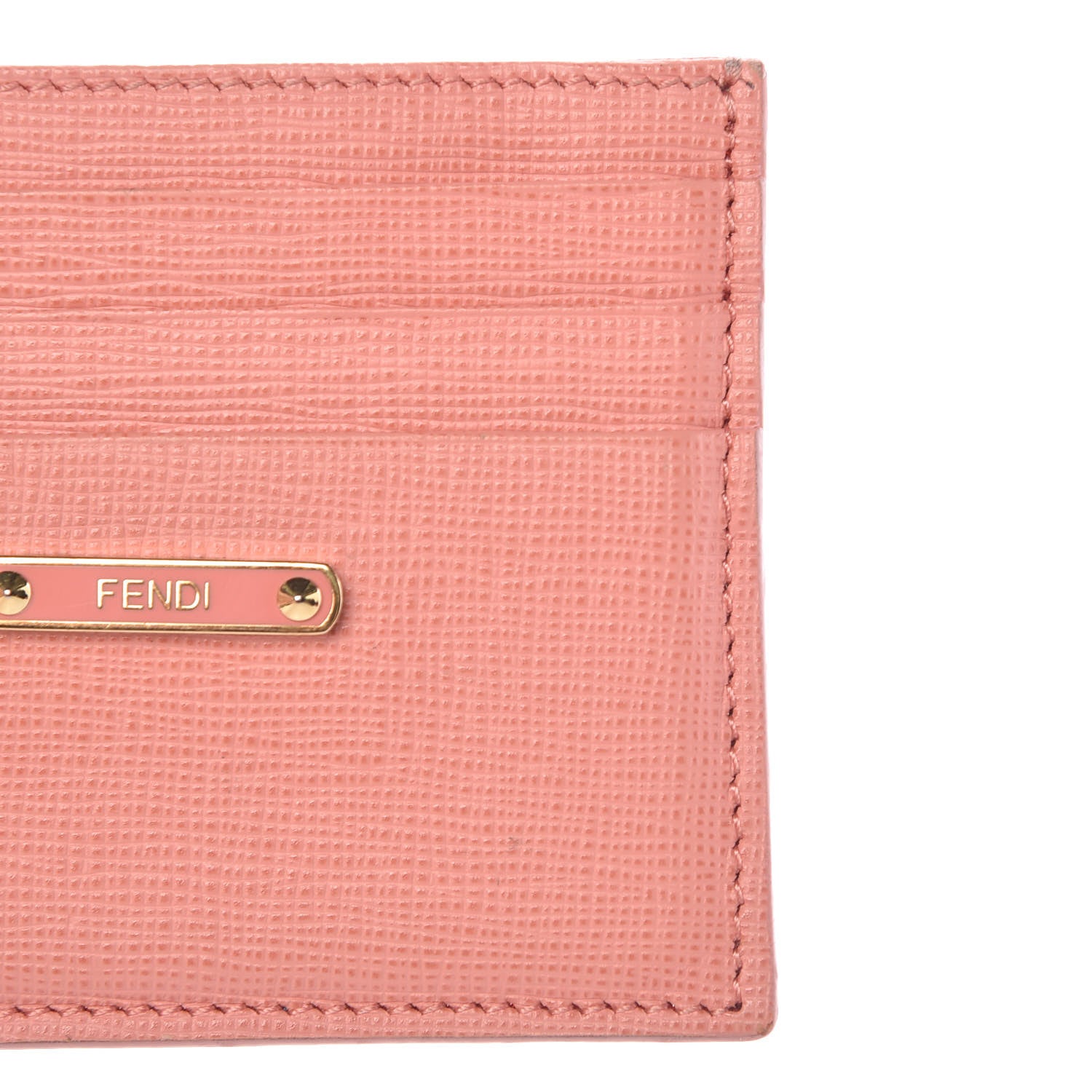 Fendi Vitello Elite Card Holder Pesca 5 of 10