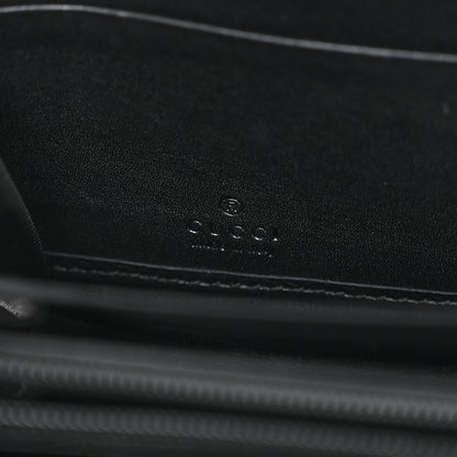 Gucci Calfskin Matelasse Pearly GG Marmont Zip Around Wallet Black 6 of 7