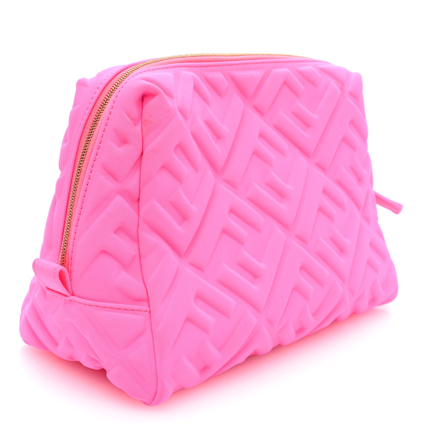 Lycra FF 1974 Embossed Medium Trapezoid Beauty Pouch Rosa Shocking