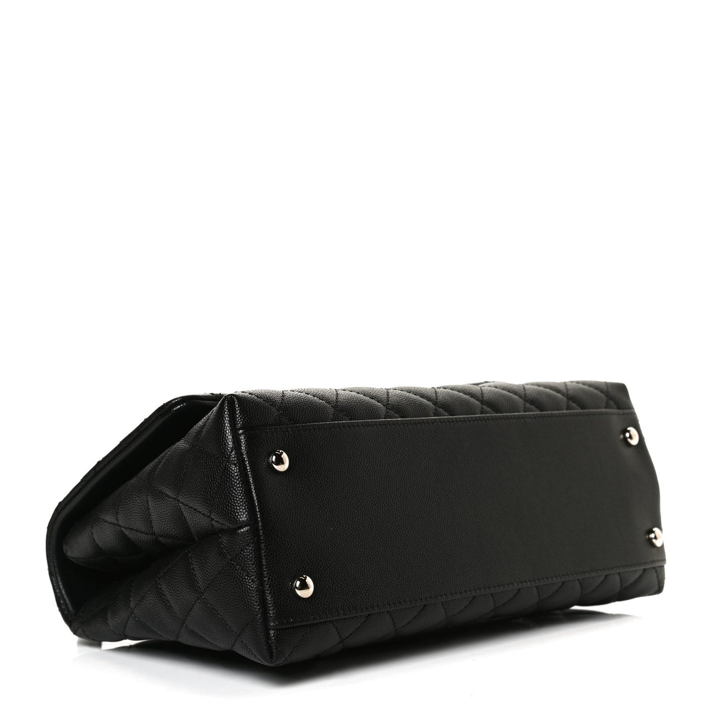 Caviar Quilted Small Coco Handle Flap Black
