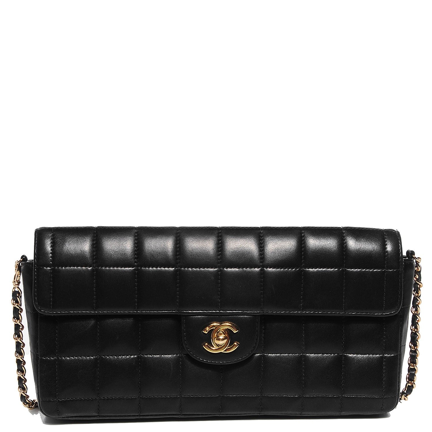 Chanel Lambskin East West Chocolate Bar Flap Black 1 of 9