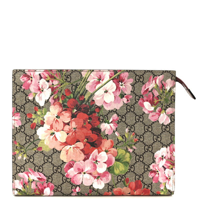Gucci GG Supreme Monogram Blooms Large Cosmetic Case Beige Multicolor Dry Rose 1 of 8