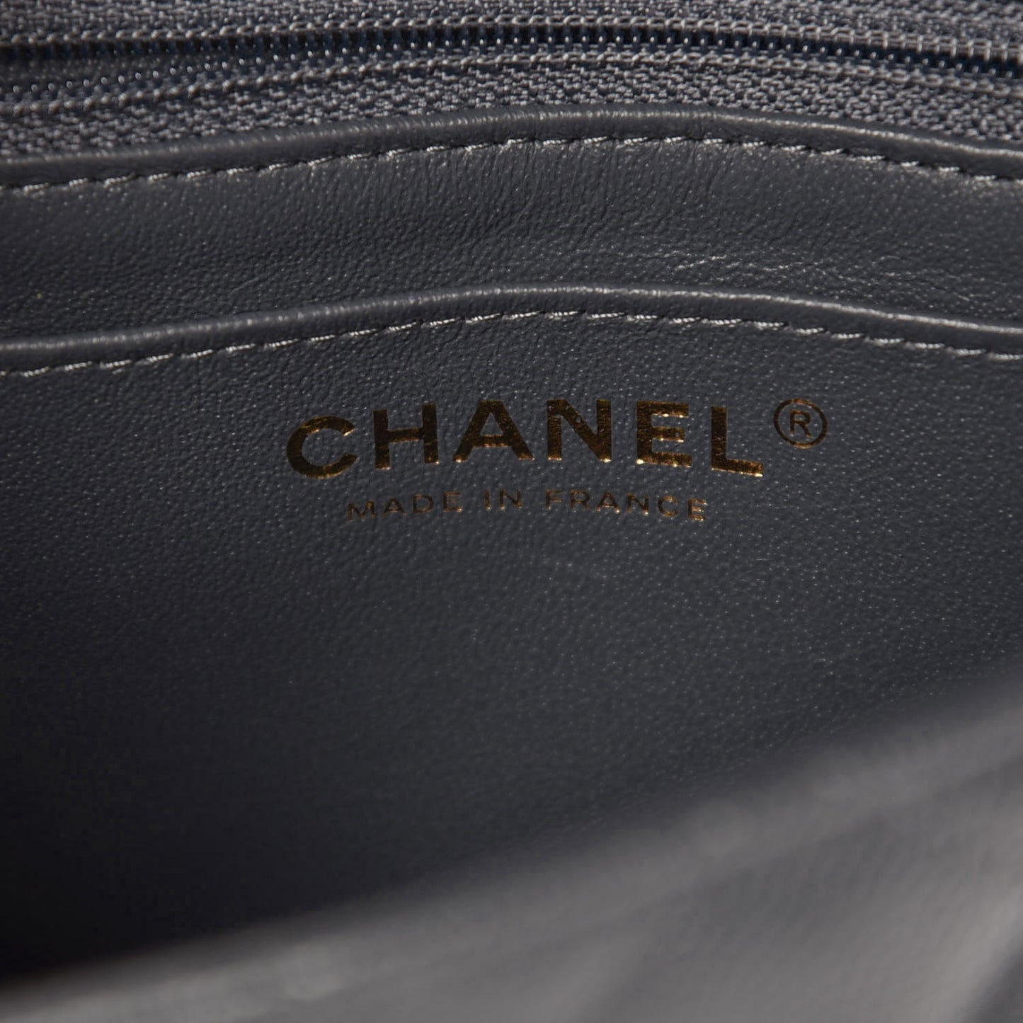 Caviar Quilted Mini Square Flap Dark Grey