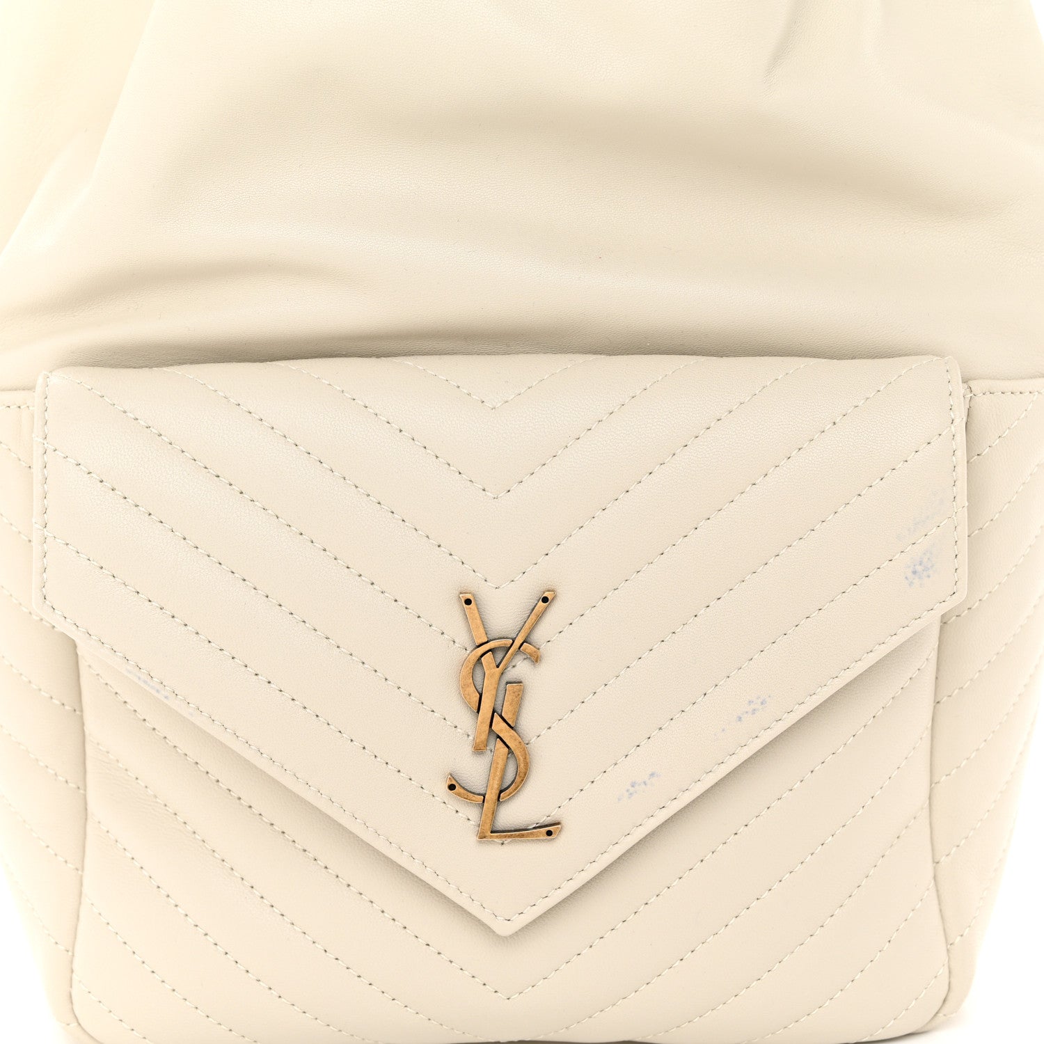 Saint Laurent Lambskin Matelasse Monogram Joe Backpack Cream 8 of 10