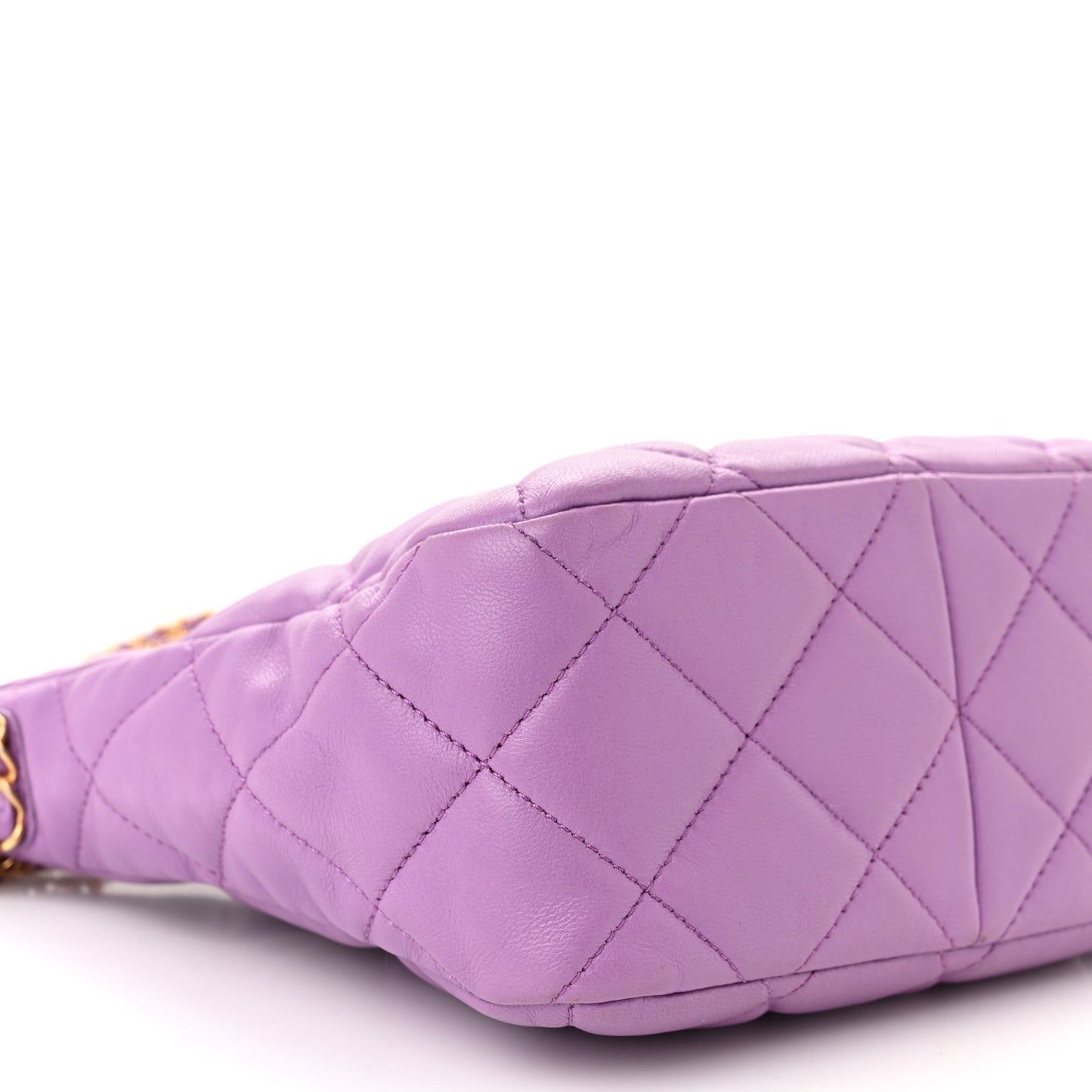 Lambskin Quilted Small Pick Me Up Hobo Purple