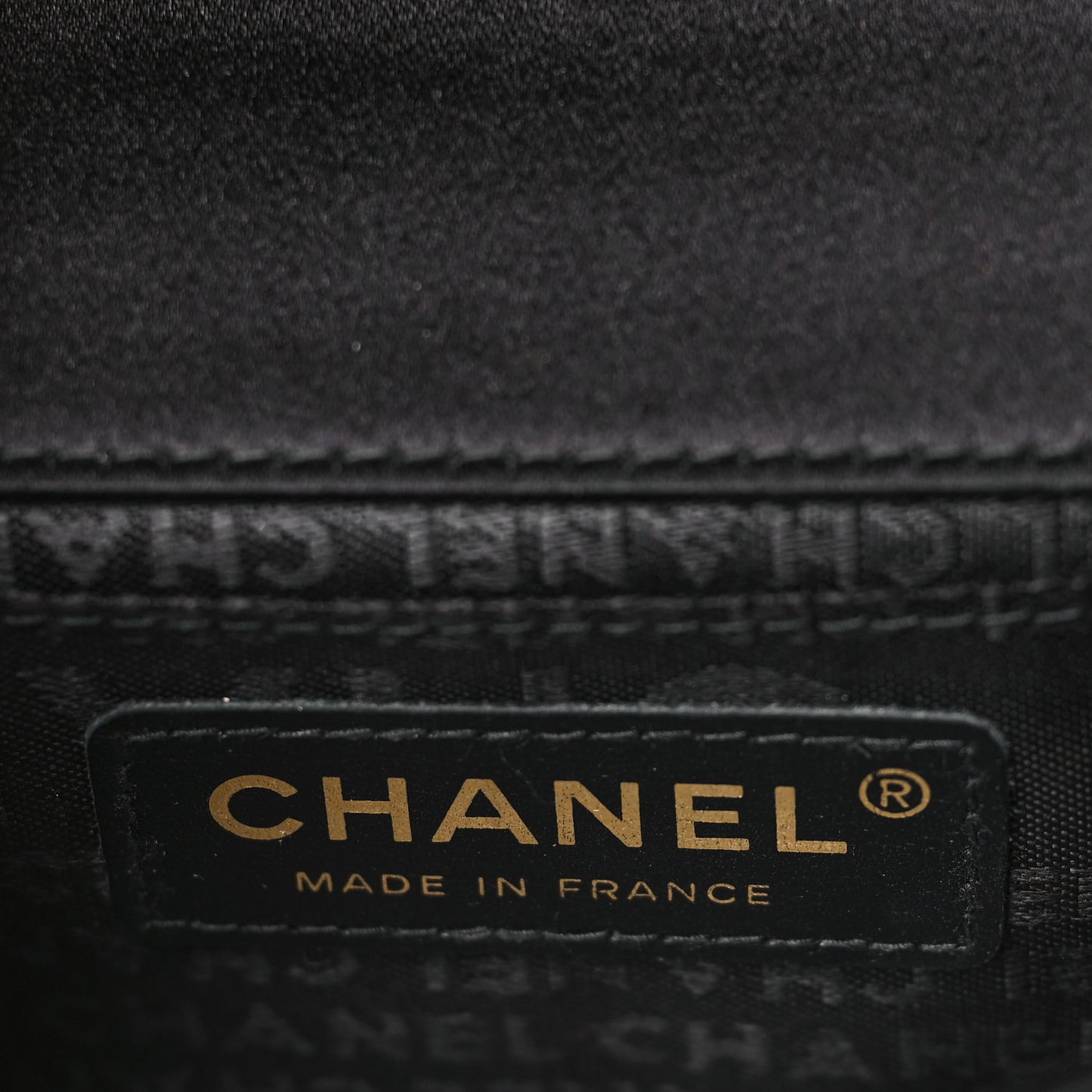 Satin Chocolate Bar Quilted Camellia Rectangular Mini Flap Black
