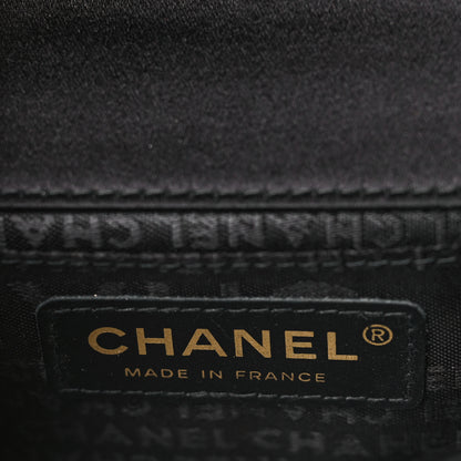 Chanel Satin Chocolate Bar Quilted Camellia Rectangular Mini Flap Black 6 of 10