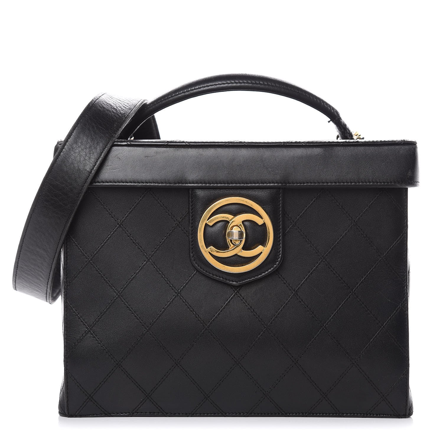 Chanel Calfskin Stitch Vanity Case Black 1 of 22