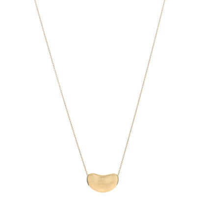 Tiffany 18K Yellow Gold 18mm Elsa Peretti Bean Pendant Necklace 1 of 4