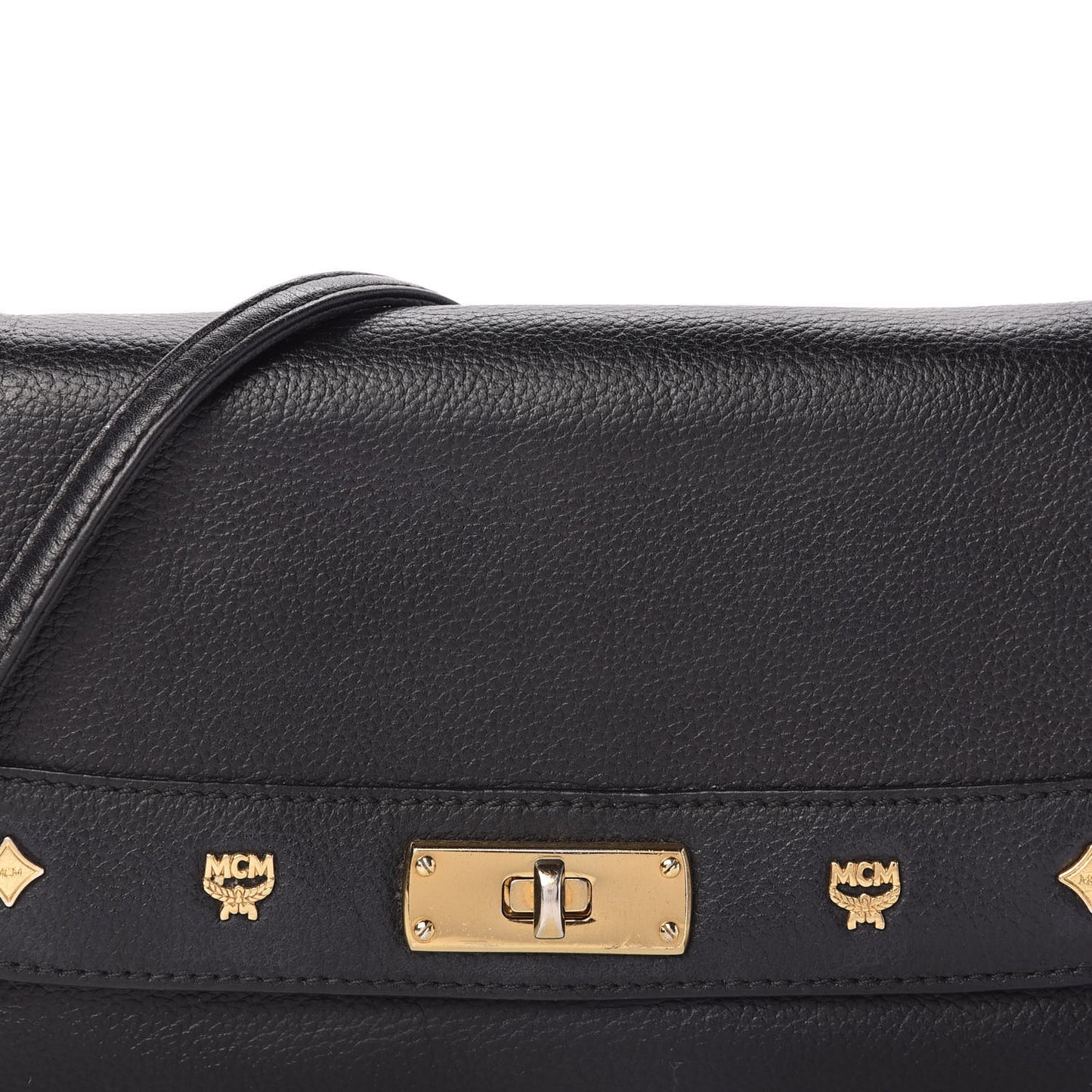 Calfskin Studded Shoulder Bag Black
