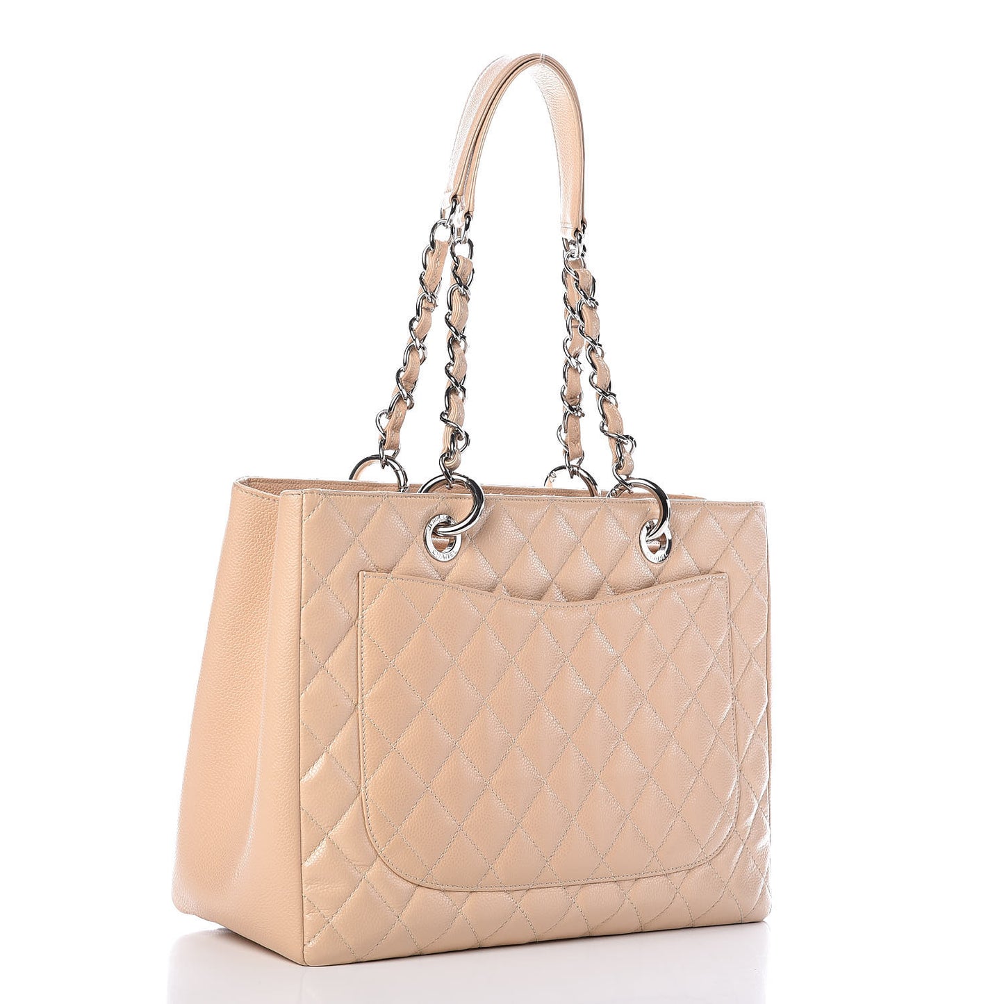 Caviar Quilted Grand Shopping Tote GST Beige Clair
