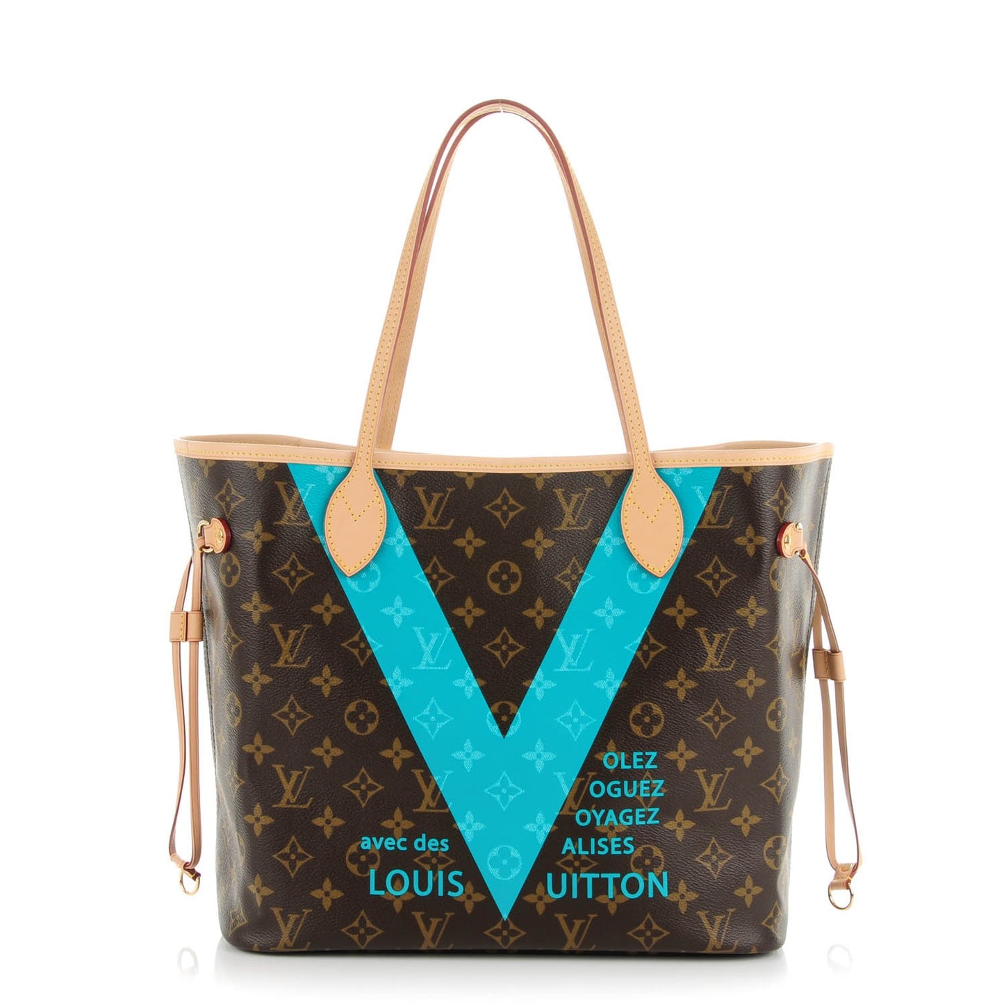 Monogram V Neverfull MM Turquoise