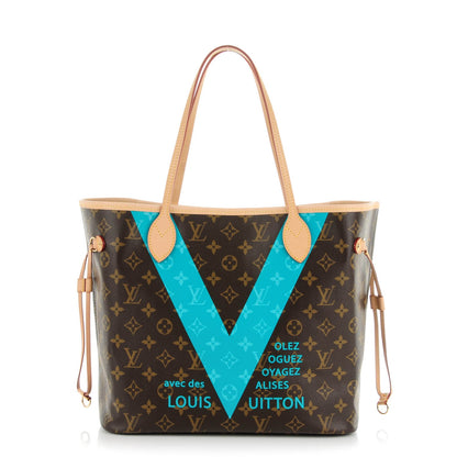 Louis Vuitton Monogram V Neverfull MM Turquoise 1 of 8