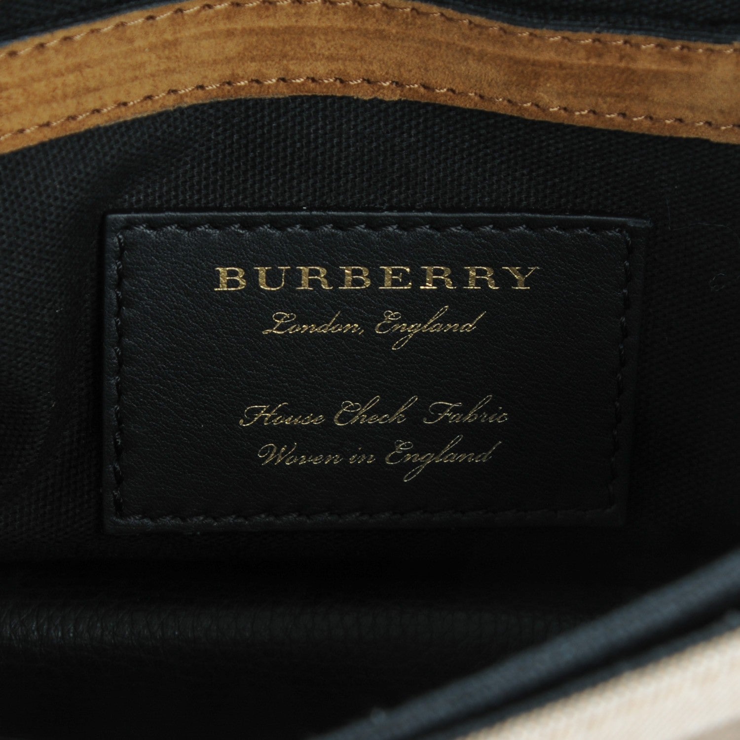 Burberry Derby Calfskin House Check Small Macken Crossbody Bag Black 6 of 9