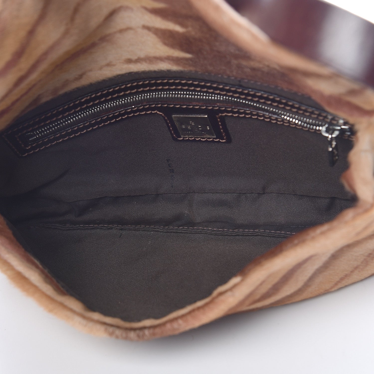 Fendi Calf Hair Zebra Print Baguette Brown 5 of 15