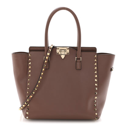 Valentino Garavani Vitello Small Rockstud Double Handle Tote Antique Rose 1 of 15