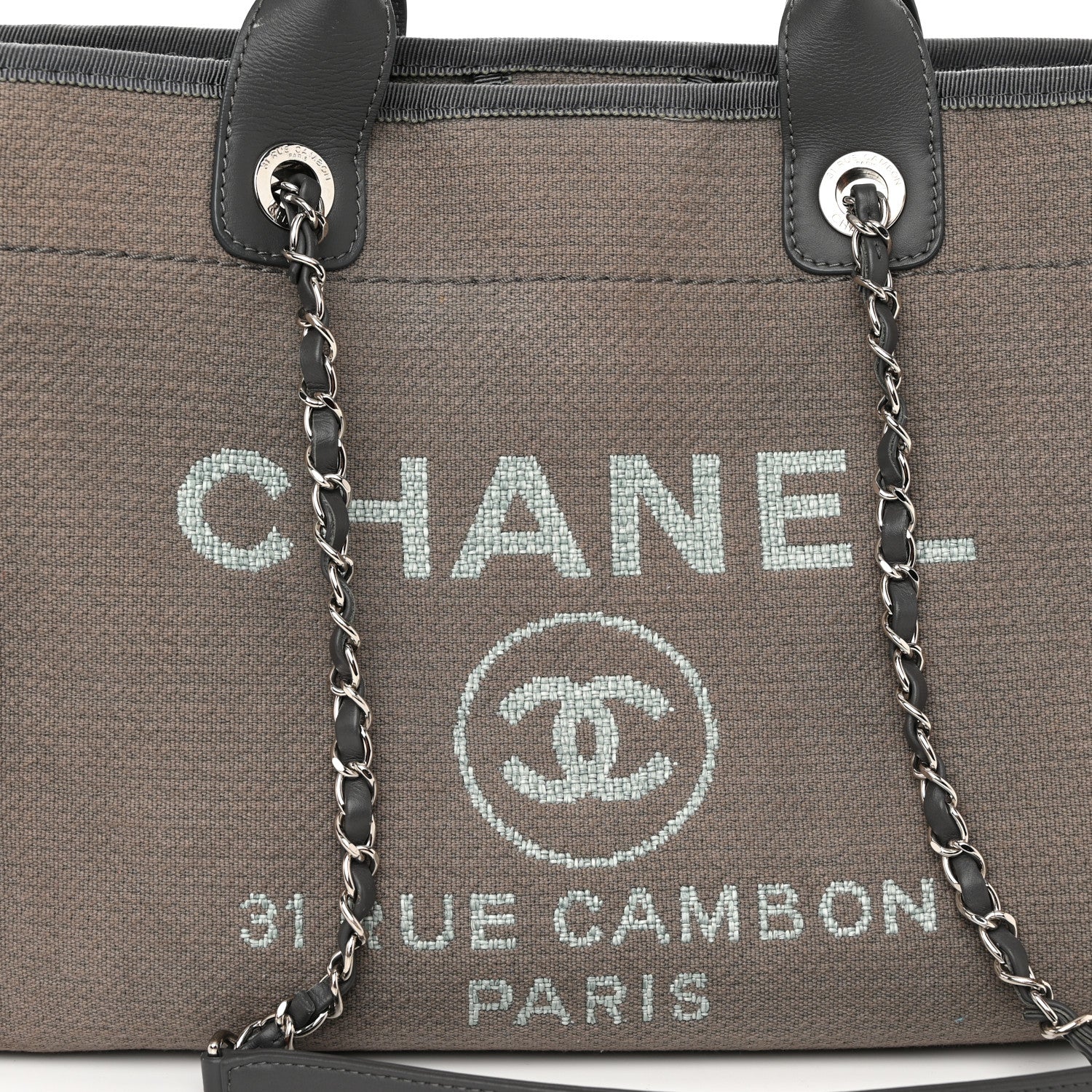 Chanel Mixed Fibers Small Deauville Tote Grey 9 of 13