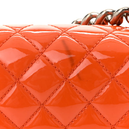 Chanel Patent Calfskin Quilted Medium Plexiglass Boy Flap Orange 13 of 13