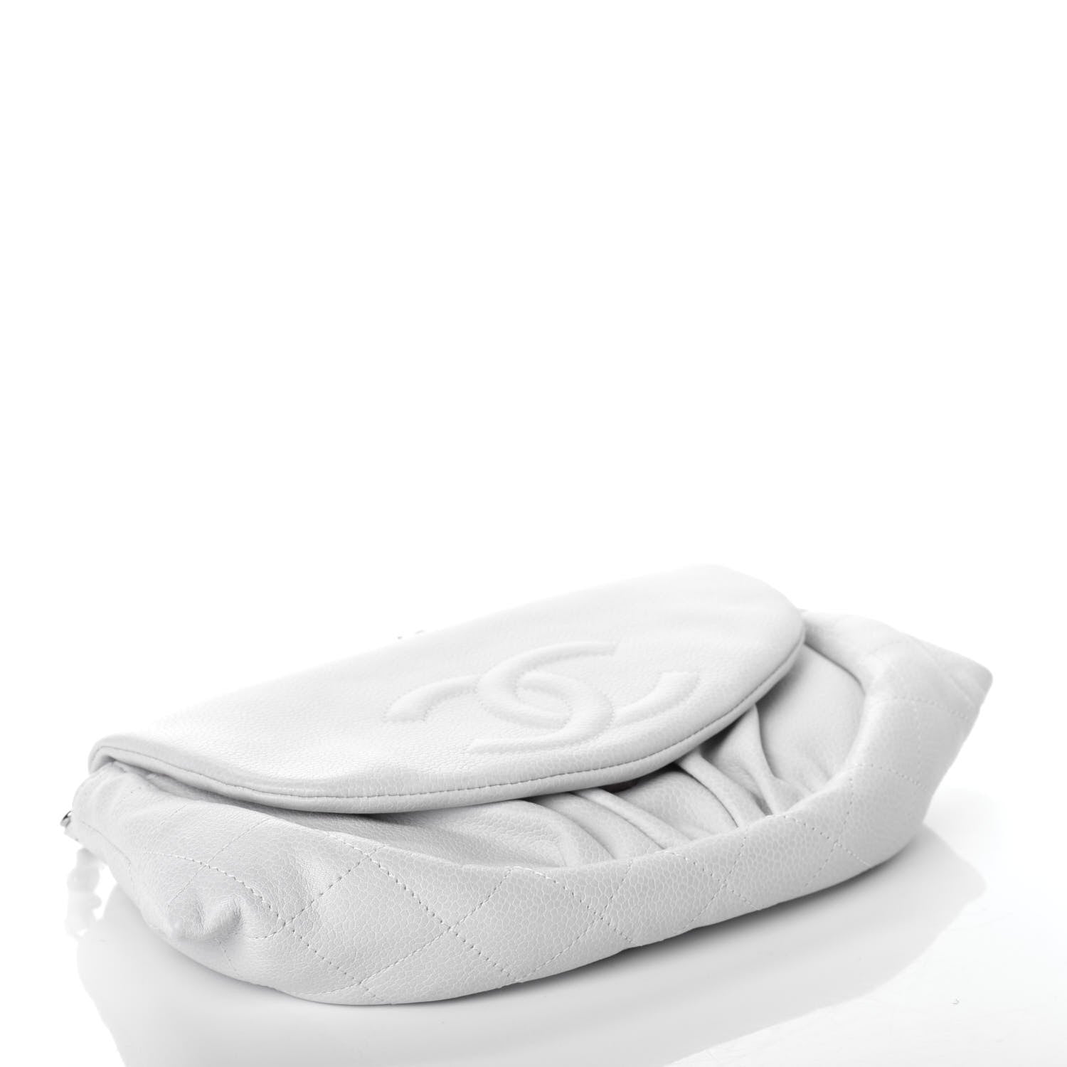 Chanel Caviar Half Moon Wallet On Chain WOC White 4 of 11