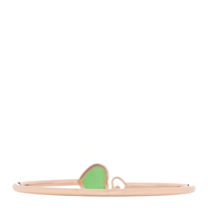 Chopard 18K Rose Gold Diamond Green Agate Happy Hearts Bangle Bracelet 2 of 5