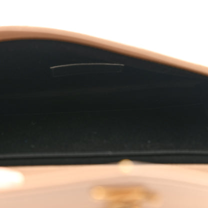 Saint Laurent Grain De Poudre Matelasse Chevron Monogram Envelope Clutch Dark Beige 5 of 7