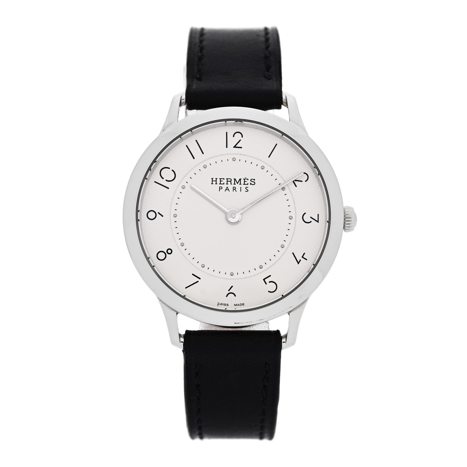 Hermes Stainless Steel Barenia 32mm Slim d'Hermes Quartz Watch Noir 1 of 5