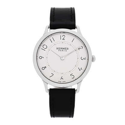Hermes Stainless Steel Barenia 32mm Slim d'Hermes Quartz Watch Noir 1 of 5