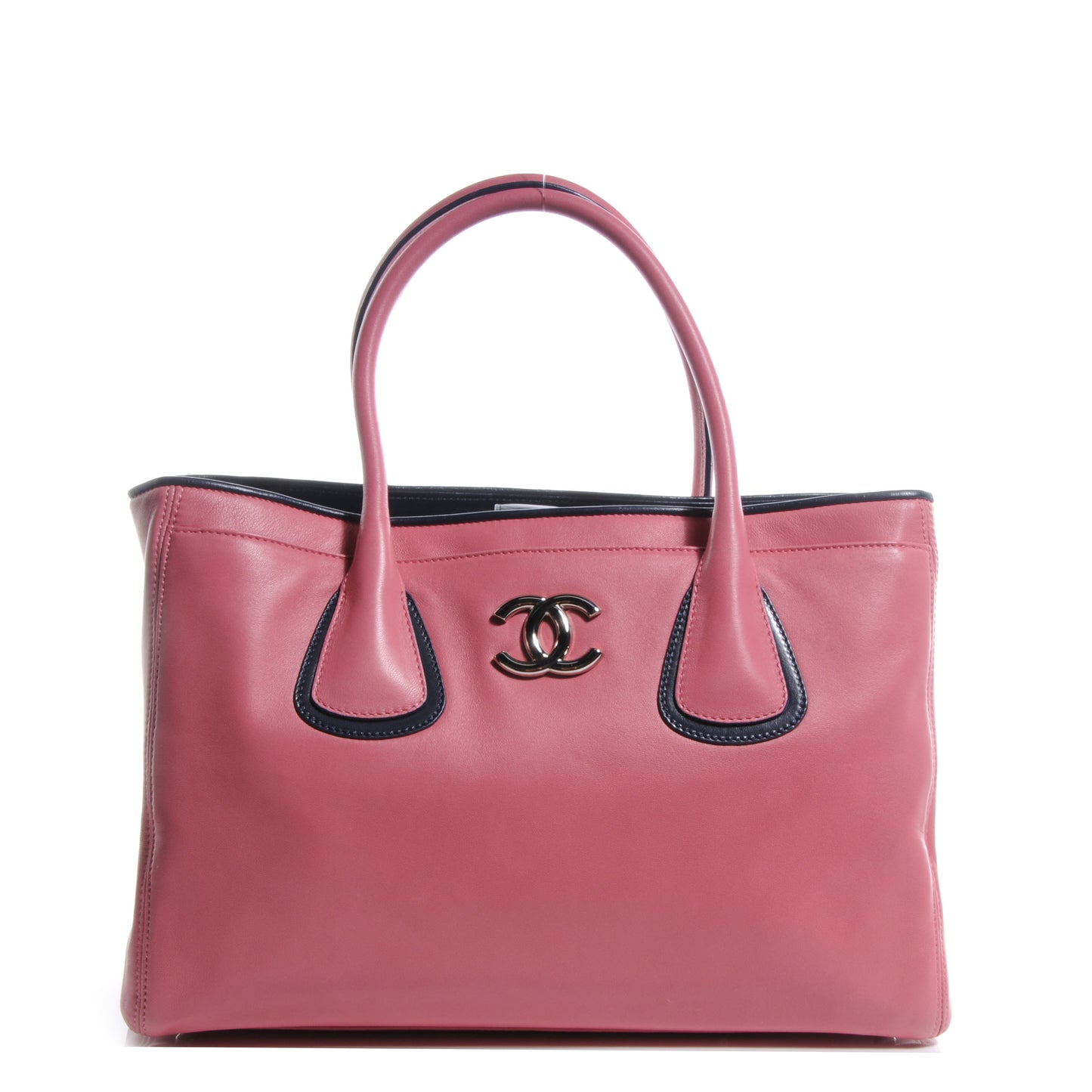 Lambskin Executive Cerf Shopper Tote Pink